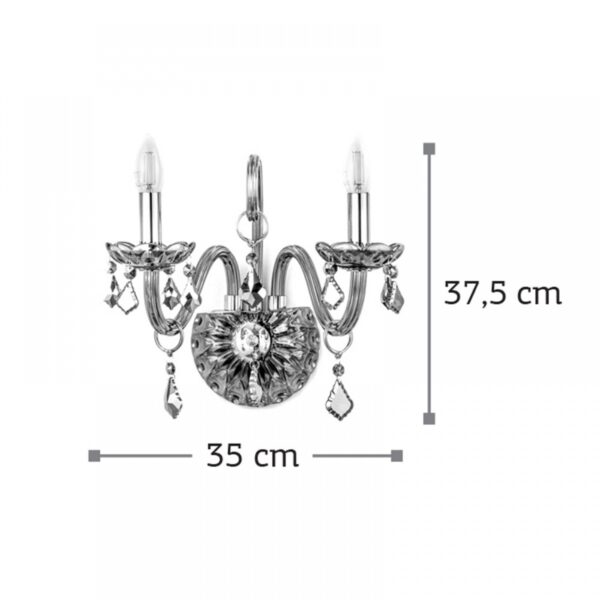 InLight Επιτοίχιο φωτιστικό από φιμέ γυαλί και κρύσταλλα (43391-2-FIME)