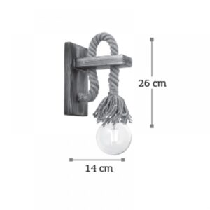 InLight Επιτοίχιο φωτιστικό από καφέ σχοινί και ξύλο (43402)