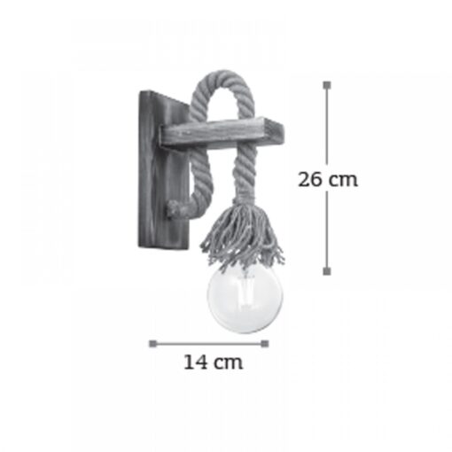 InLight Επιτοίχιο φωτιστικό από καφέ σχοινί και ξύλο (43402)