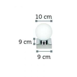 InLight Επιτοίχιο φωτιστικό από χρώμιο μέταλλο και λευκή οπαλίνα (43420-1)