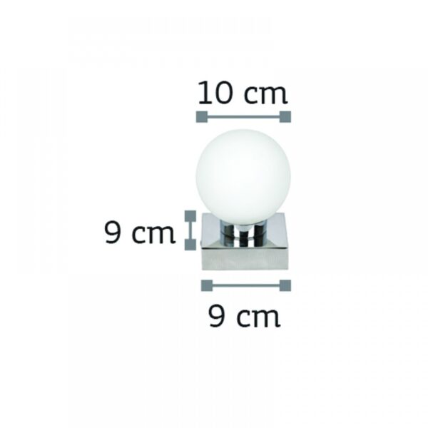 InLight Επιτοίχιο φωτιστικό από χρώμιο μέταλλο και λευκή οπαλίνα (43420-1)