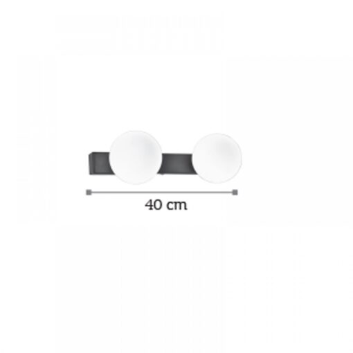 InLight Επιτοίχιο φωτιστικό από μαύρο μέταλλο και λευκή οπαλίνα (43422-2)