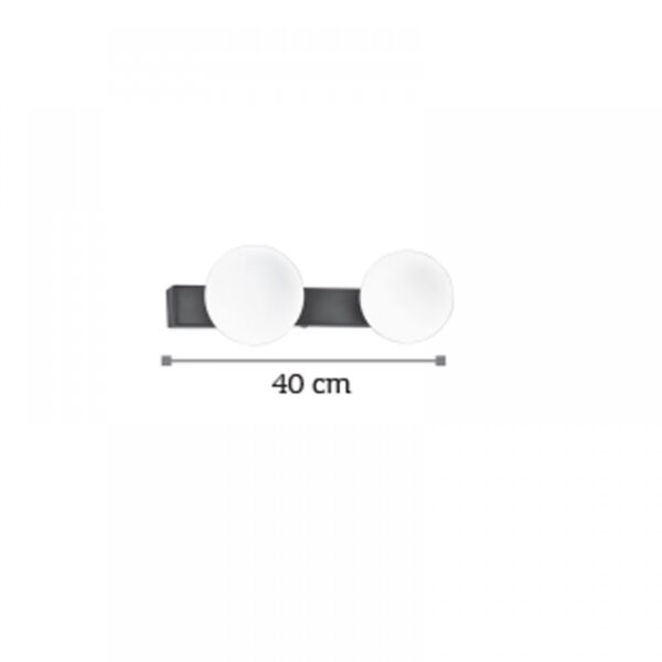 InLight Επιτοίχιο φωτιστικό από μαύρο μέταλλο και λευκή οπαλίνα (43422-2)