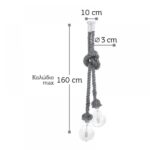 InLight Κρεμαστό φωτιστικό από καφέ σχοινί 2XE27 D:160cm (4381-2-WH)