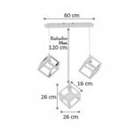 InLight Κρεμαστό φωτιστικό από λευκό μέταλλο (4400-3-WH-ΡΑΓΑ)