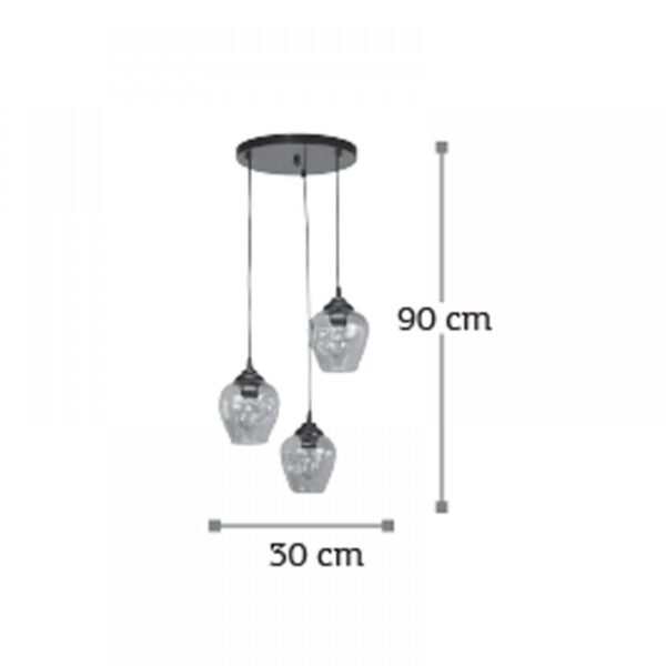 InLight Κρεμαστό φωτιστικό από νίκελ ματ μέταλλο και διάφανο γυαλί (4474-3-NM)