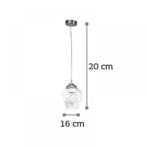 InLight Κρεμαστό φωτιστικό από νίκελ ματ μέταλλο και διάφανο γυαλί (4474-NM)