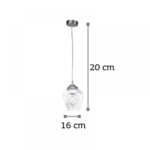 InLight Κρεμαστό φωτιστικό από νίκελ ματ μέταλλο και διάφανο γυαλί (4474-NM)