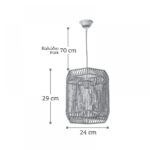 InLight Κρεμαστό φωτιστικό καφέ από σχοινί 1XE27 D:24cm (4504)