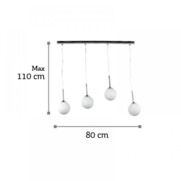 InLight Κρεμαστό φωτιστικό από χρώμιο μέταλλο και λευκή οπαλίνα (4515-4 ΡΑΓΑ)