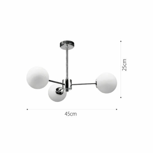 InLight Φωτιστικό Οροφής από χρώμιο μέταλλο και λευκή οπαλίνα 3XG9 D:45cm (5014-3)
