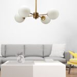 InLight Φωτιστικό Οροφής από χρυσό ματ μέταλλο και λευκή οπαλίνα 4XG9 D:45cm (5015-4)