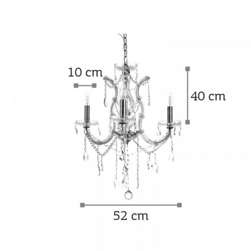 InLight Κρεμαστό φωτιστικό από οξυντέ μέταλλο γυαλί και κρύσταλλα (5244-3-Οξυντέ)