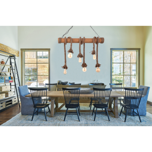 InLight Κρεμαστό φωτιστικό από καφέ σχοινί και μπαμπού (5307-6)