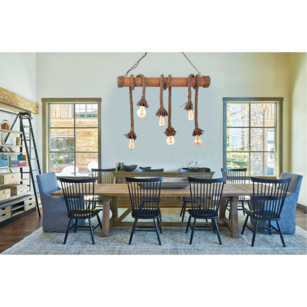 InLight Κρεμαστό φωτιστικό από καφέ σχοινί και μπαμπού (5307-6)