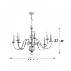 InLight Κρεμαστό φωτιστικό από φιμέ γυαλί και κρύσταλλα (5314-3-FIME)