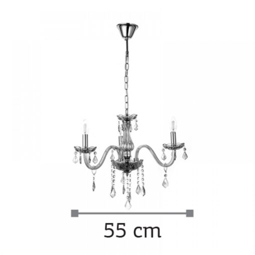 InLight Κρεμαστό φωτιστικό από μελί γυαλί και κρύσταλλα (5314-3-AMBER)