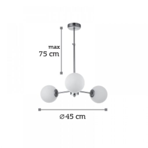 InLight Κρεμαστό φωτιστικό από χρυσό ματ μέταλλο και λευκή οπαλίνα (5316-3)