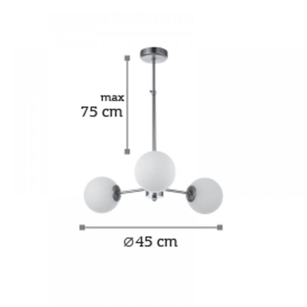 InLight Κρεμαστό φωτιστικό από χρυσό ματ μέταλλο και λευκή οπαλίνα (5316-3)