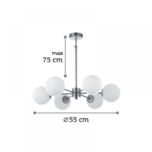 InLight Κρεμαστό φωτιστικό από χρυσό ματ μέταλλο και λευκή οπαλίνα (5316-6)