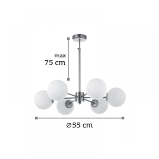 InLight Κρεμαστό φωτιστικό από χρυσό ματ μέταλλο και λευκή οπαλίνα (5316-6)