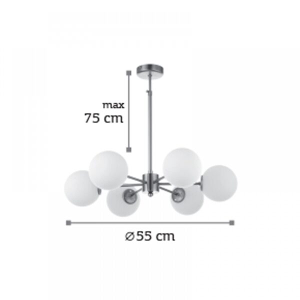 InLight Κρεμαστό φωτιστικό από χρυσό ματ μέταλλο και λευκή οπαλίνα (5316-6)