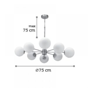 InLight Κρεμαστό φωτιστικό από χρυσό ματ μέταλλο και λευκή οπαλίνα (5316-8)