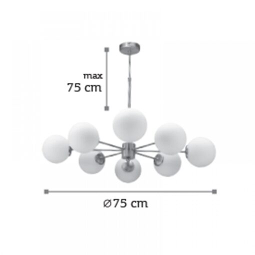 InLight Κρεμαστό φωτιστικό από χρυσό ματ μέταλλο και λευκή οπαλίνα (5316-8)