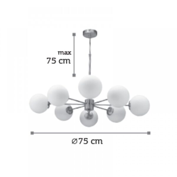 InLight Κρεμαστό φωτιστικό από χρυσό ματ μέταλλο και λευκή οπαλίνα (5316-8)
