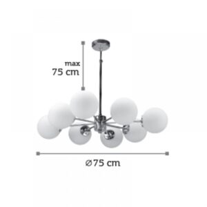 InLight Κρεμαστό φωτιστικό από χρώμιο μέταλλο και λευκή οπαλίνα (5321-8)