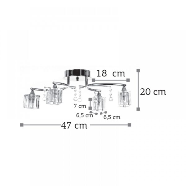 InLight Φωτιστικό οροφής από χρώμιο μέταλλο και κρύσταλλα (6120-4)