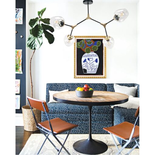 InLight Κρεμαστό φωτιστικό από μαύρο μέταλλο και διάφανο γυαλί (6129-4-GL)