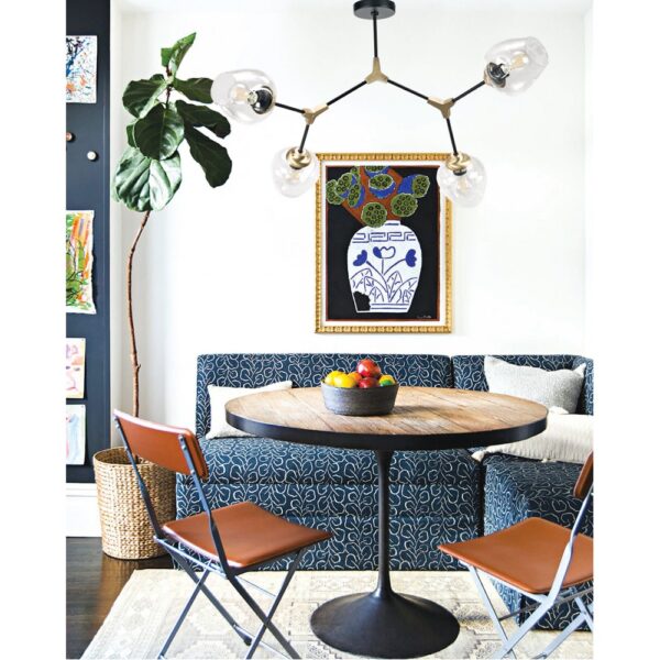 InLight Κρεμαστό φωτιστικό από μαύρο μέταλλο και διάφανο γυαλί (6129-4-ΝΜ)