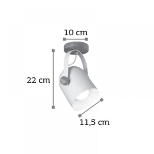 InLight Επιτοίχιο σποτ από λευκό μέταλλο και ξύλο (6133-1-WH)