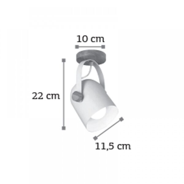 InLight Επιτοίχιο σποτ από λευκό μέταλλο και ξύλο (6133-1-WH)