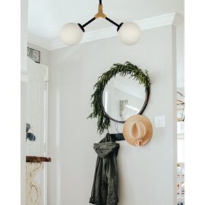 InLight Κρεμαστό φωτιστικό από μαύρο μέταλλο και λευκή οπαλίνα (6167-2-NM)