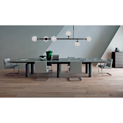 InLight Κρεμαστό φωτιστικό από μαύρο μέταλλο και λευκή οπαλίνα (6170-6-BL)