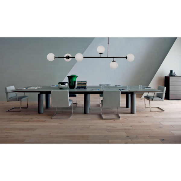 InLight Κρεμαστό φωτιστικό από μαύρο μέταλλο και λευκή οπαλίνα (6170-6-BL)