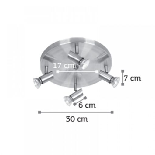 InLight Επιτοίχιο σποτ από μέταλλο σε νίκελ ματ απόχρωση (9075-4Φ-Νίκελ Ματ)