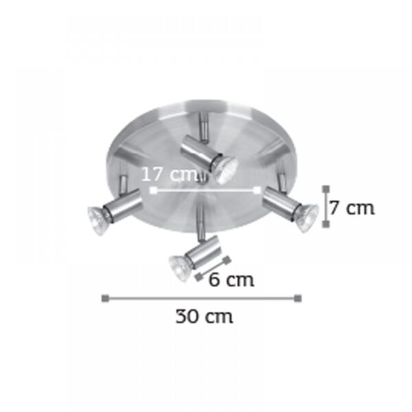 InLight Επιτοίχιο σποτ από μέταλλο σε νίκελ ματ απόχρωση (9075-4Φ-Νίκελ Ματ)