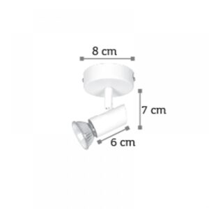 InLight Επιτοίχιο σποτ από μέταλλο σε λευκή απόχρωση (9077-1Φ-Λευκό)