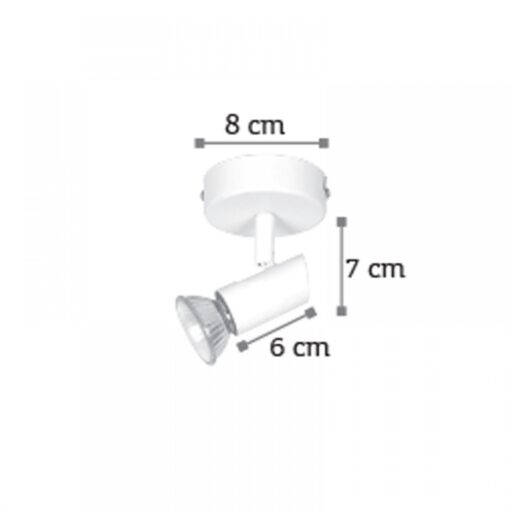 InLight Επιτοίχιο σποτ από μέταλλο σε λευκή απόχρωση (9077-1Φ-Λευκό)
