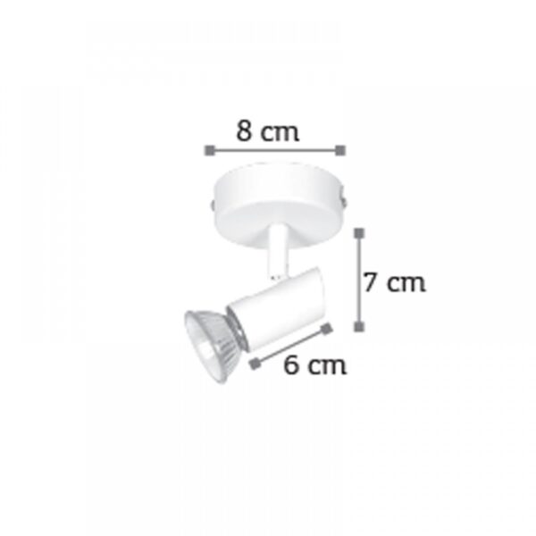 InLight Επιτοίχιο σποτ από μέταλλο σε λευκή απόχρωση (9077-1Φ-Λευκό)
