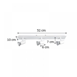 InLight Επιτοίχιο σποτ από μέταλλο σε λευκή απόχρωση (9078-3Φ-Λευκό)