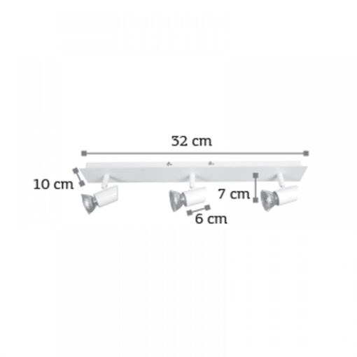 InLight Επιτοίχιο σποτ από μέταλλο σε λευκή απόχρωση (9078-3Φ-Λευκό)