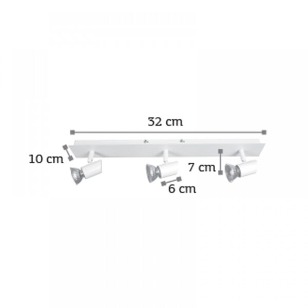 InLight Επιτοίχιο σποτ από μέταλλο σε λευκή απόχρωση (9078-3Φ-Λευκό)