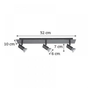InLight Επιτοίχιο σποτ από μέταλλο σε μαύρη απόχρωση (9078-3Φ-Μαύρο)