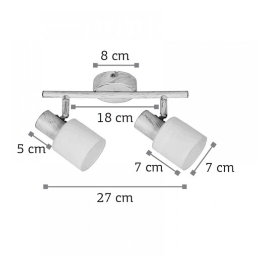 InLight Επιτοίχιο σποτ από μέταλλο σε απόχρωση λευκής πατίνας (9079-2Φ-Λευκή Πατίνα)