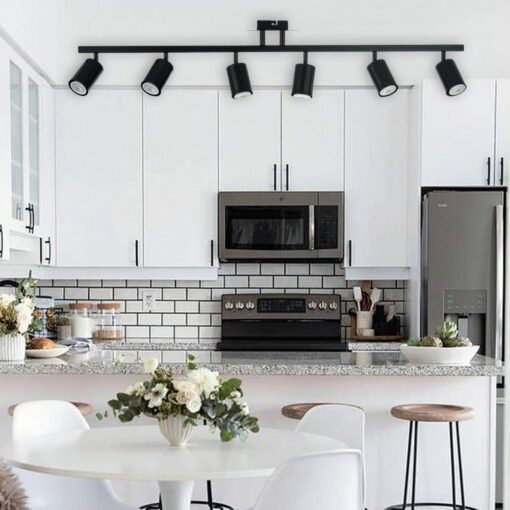 InLight Σποτ Οροφής από μέταλλο σε μαύρη απόχρωση 6XGU10 D:110cm (9081-6)