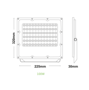 LED Προβολέας 100W ACA Μαύρος 90° 12000lm 100-277V Αδιάβροχος IP65 Φυσικό Λευκό 4000K – J10040